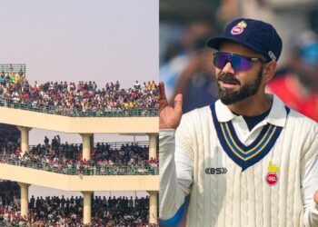 Virat Kohli in action at Kotla, showcasing his batting prowess.