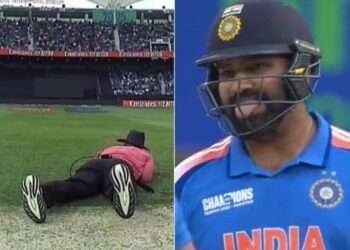 Umpire Runs For Cover To Avoid Rohit Sharma’s Shot. Batter’s Reaction Goes Viral – Watch